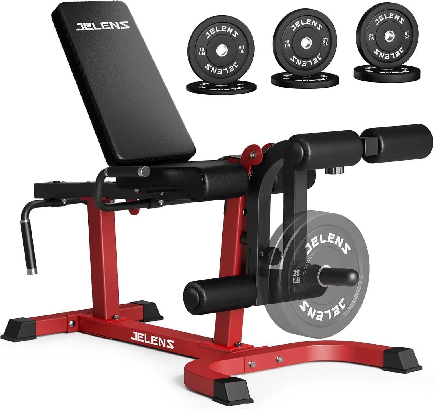 JELENS J10 Adjustable Leg Extension & Lying Curl Machine — Seated/Lying Lower-Body Trainer for Home Gym