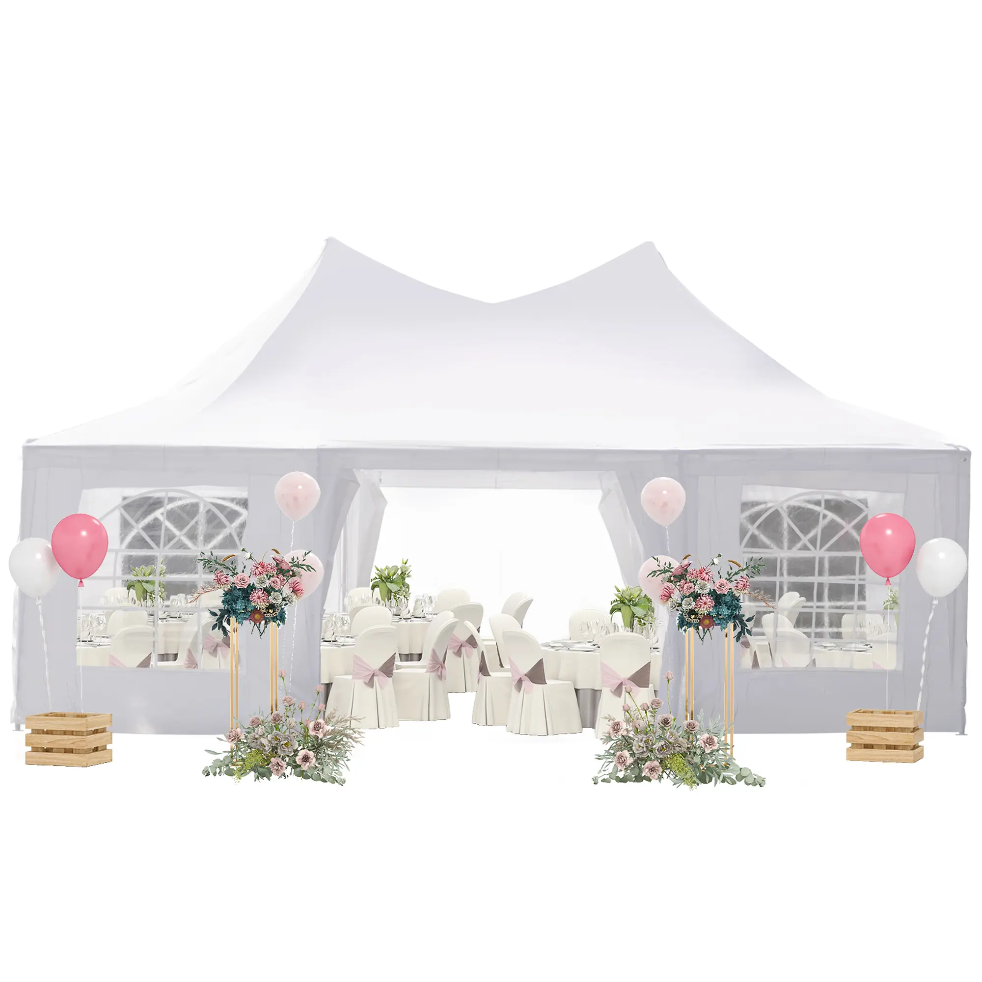 Outsunny 2.5m Wood Garden Parasol Sun Shade Patio Outdoor Wooden Umbrella Canopy, Table Market Umbrella with Vent, 38mm Pole, Rope Pulley Mechanism, Cream White