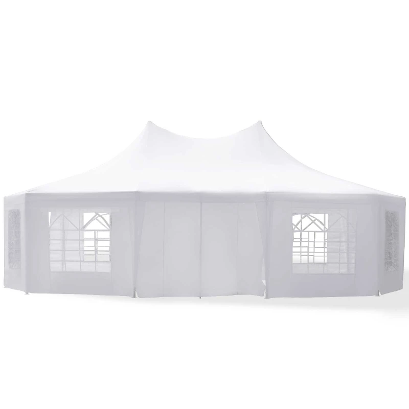 Outsunny 29 x 21 ft Party Tent, Wedding Tent with Sidewalls, Heavy-Duty Event Tent with 2 Doors and 8 Windows, Outdoor Gazebo Tent for Parties, White